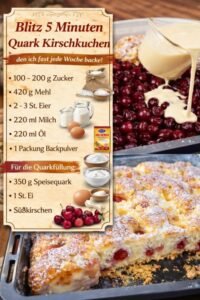 Read more about the article Kirschkuchen mit 350g Quark in 5 Minuten zubereitet!