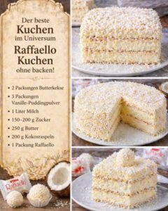 Read more about the article 10 Minuten Raffaello Kuchen ohne Backen!