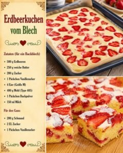 Read more about the article Erdbeerkuchen vom Blech, in 4 Minuten im Ofen