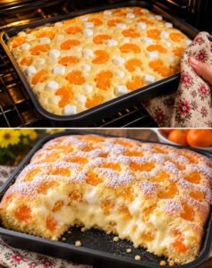Read more about the article Mandarinen Schmandkuchen vom Blech in 4 Minuten