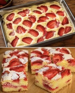 Read more about the article Erdbeerkuchen vom Blech in 4 Minuten