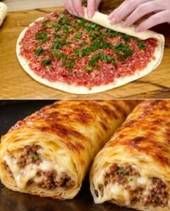 Read more about the article Cheeseburger Blätterteigtaschen mit Hackfleisch Saulecker!
