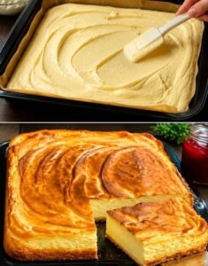 Read more about the article Quark Puddingkuchen vom Blech in 6 Minuten