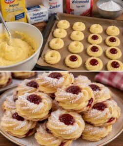 Mehr über den Artikel erfahren Vanille Puddingplätzchen mit Marmelade