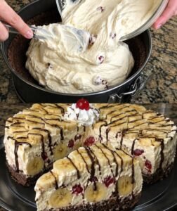 Read more about the article Banana Split Kasekuchen ohne Backen in 15 Minuten