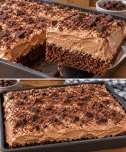 Mehr über den Artikel erfahren Schoko-Cremekuchen vom Blech in 10 Minuten
